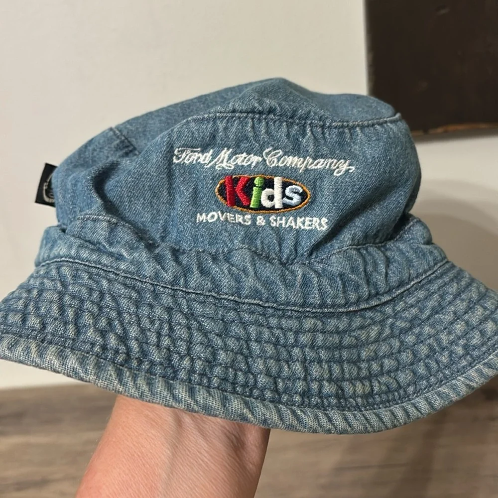 RARE Ouray Ford Motor Company Kids Denim Bucket Hat w/Embroidered Logo PRE OWNED